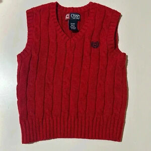 EUC Boys Chaps Red Sweater Vest - Size 2/2T